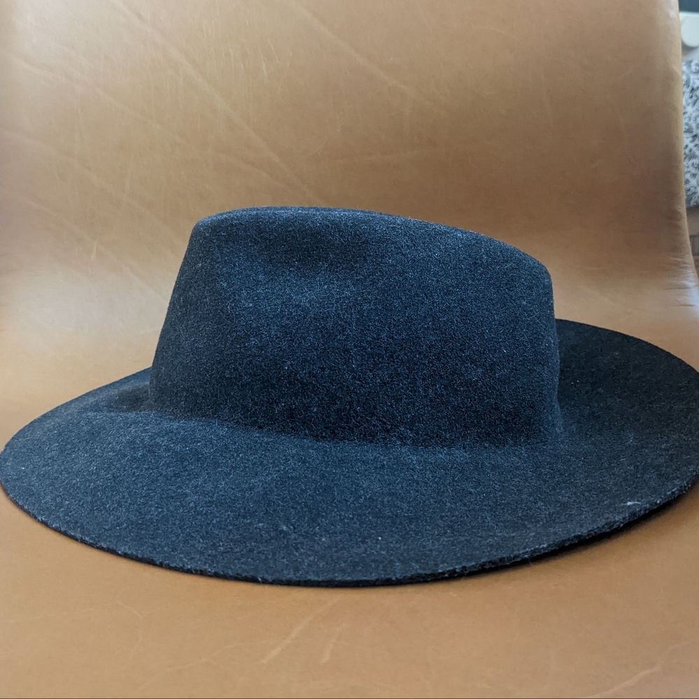 Rag & Bone dark grey wide brim felt hat